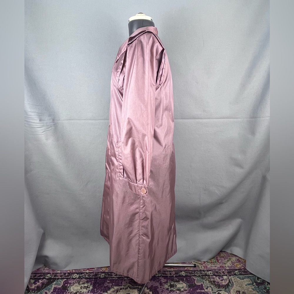 NEW Vintage 1980s The Totes Coat Mauve Trench Coat Womens Size 8 - Picture 2 of 8